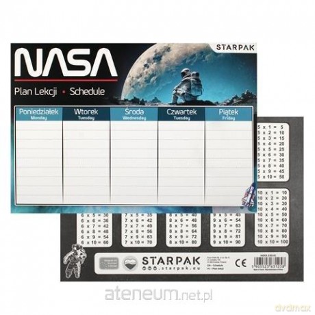 Plan lekcji z tabliczką mnożenia NASA (25szt)