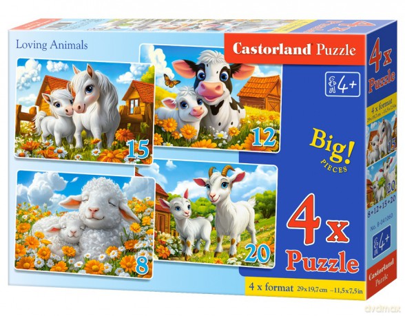 CASTORLAND 4w1 Loving Animals B-041060 [PUZZLE]