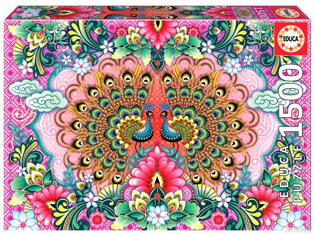 EDUCA 1500 el. Kolorowe Pawie Catalina Estrada 112820 [PUZZLE]