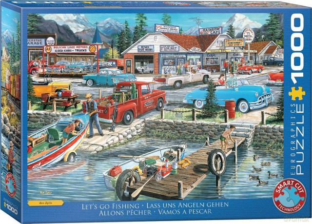 EUROGRAPHICS 1000 el. Let's Go Fishing by Ken Zylla 6000-5868 [PUZZLE]