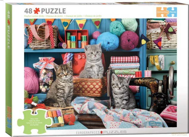 EUROGRAPHICS 48 el. Kittens in the Sewing Room by Greg Cuddiford 6748-6020 [PUZZLE]