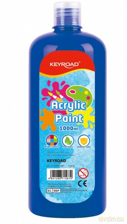 Farba akrylowa KEYROAD butelka 1000ml niebieska