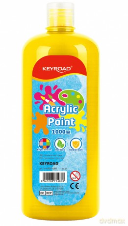 Farba akrylowa KEYROAD butelka 1000ml żółta