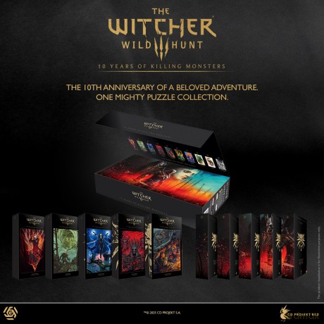 Kolekcja puzzli 10x500 The Witcher Wiedźmin 3 Wild Hunt 10th Anniversary [PUZZLE]