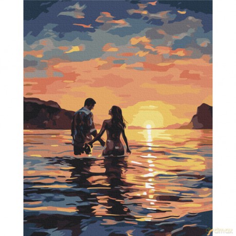 Malowanie po numerach BRUSHME 40x50cm Kochankowie o świcie