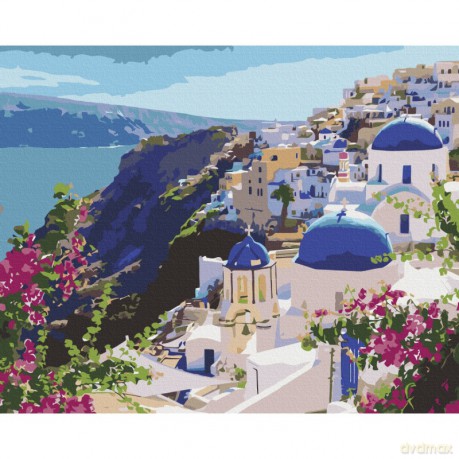 Malowanie po numerach BRUSHME 40x50cm krajobraz Santorini