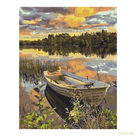 Malowanie po numerach BRUSHME 40x50cm Łódź w powodzi