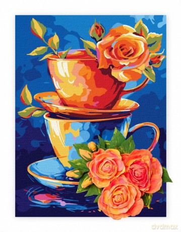 Malowanie po numerach IDEYKA 30x40cm z glinką Tajemnica Herbaty