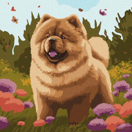 Malowanie po numerach IDEYKA 40x40cm Uroczy Chow Chow