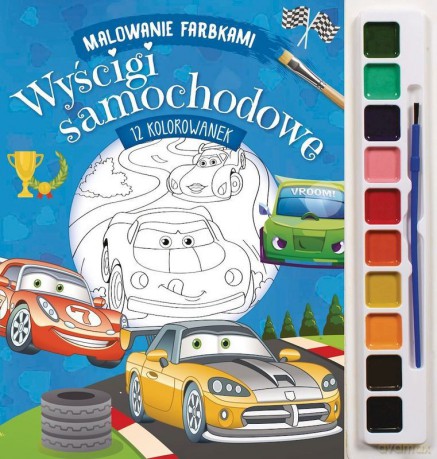 Wyścigi samochodowe. Malowanie farbkami - Izabella Sieńko-Holewa [KSIĄŻKA]