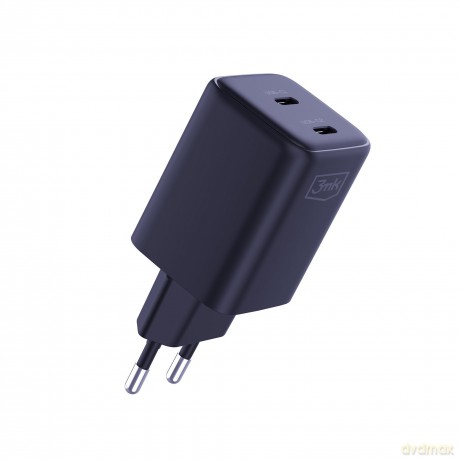 Czarna ładowarka sieciowa 3mk Hyper Charger PD 45W GaN QC4+ S-F Charge 2.0