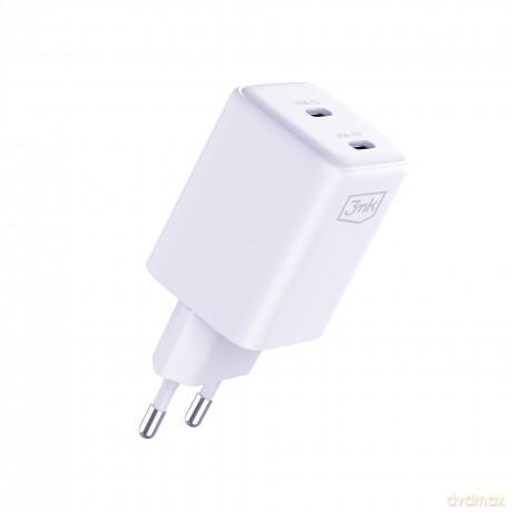 Biała ładowarka sieciowa 3mk Hyper Charger PD 45W GaN QC4+ S-F Charge 2.0
