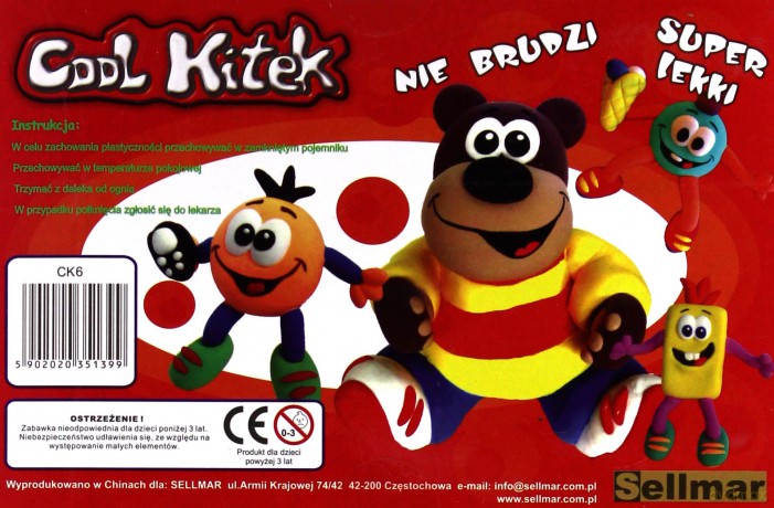 Cool Kitek Masa Plastyczna Neon 6sztopk [ZABAWKA]