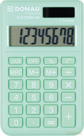 Kalkulator kieszonkowy DONAU TECH wym. 97x60x10 mm jasnozielony