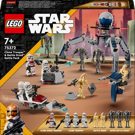 LEGO Star Wars Zestaw bitewny z żołnierzem armii klonów i droidem bojowym 75372 [KLOCKI]