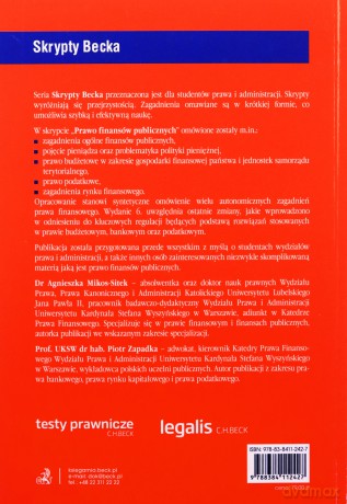 Prawo finansów publicznych z testami online - Agnieszka Mikos-Sitek, Piotr Zapadka [KSIĄŻKA]