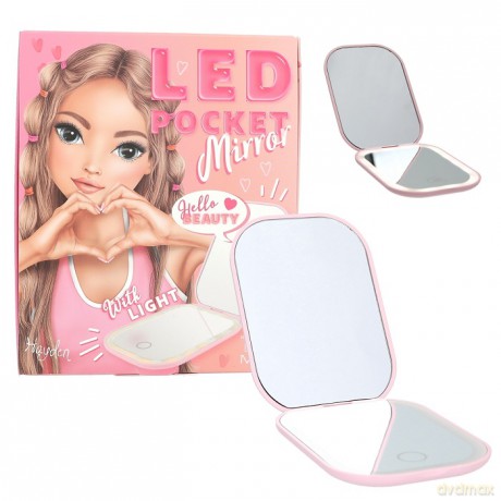Lusterko składane TopModel z podświetleniem LED, z powiększeniem i regulacją światła, ładowane na USB C