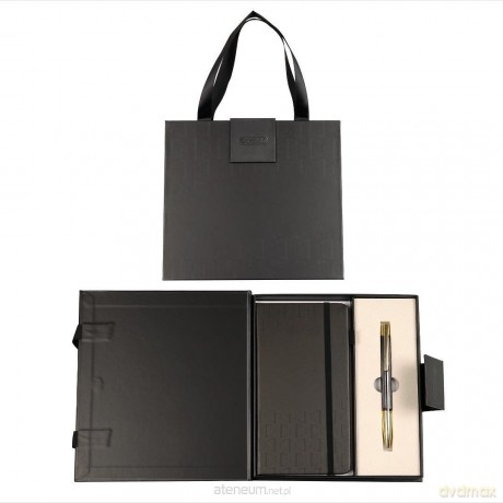 Długopis + notes Elegant premium grafitowo-złoty