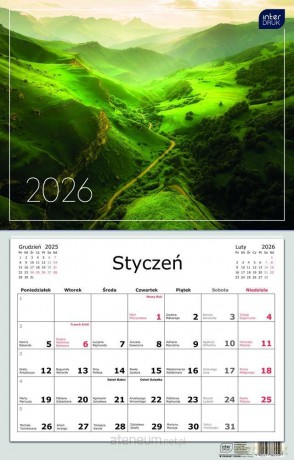 Kalendarz 2026 jednodzielny 32x50 cm Widoki [KALENDARZ]