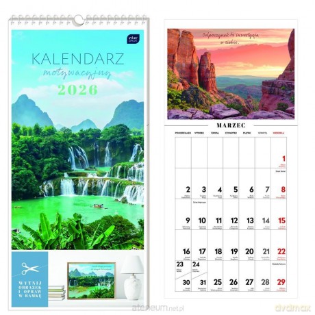 Kalendarz 2026 motywacyjny 22x46 cm Widoki [KALENDARZ]