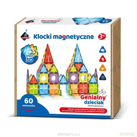 Klocki magnetyczne 60 elementów [KLOCKI]