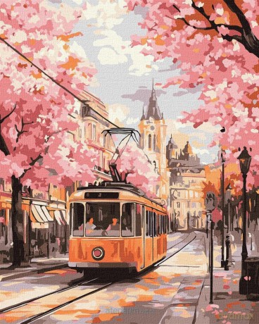 Malowanie po numerach - Różowa ścieżka 40x50 cm