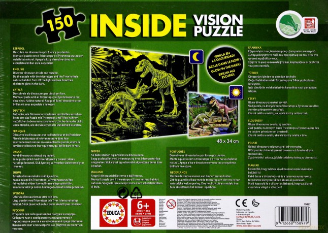 Educa 150 El. Świecące W Ciemności Dino [PUZZLE]