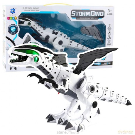 Robot dinozaur na baterie ruchomy światło dźwięk