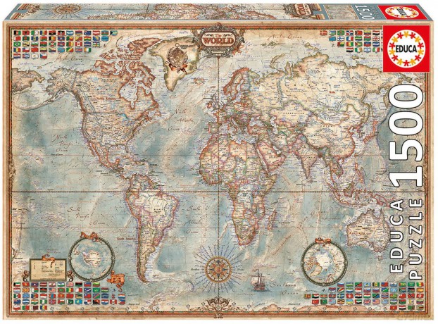 Educa 1500 El. Polityczna Mapa Świata [PUZZLE]