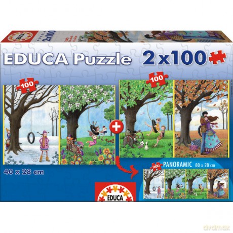 Educa 2x100 El. 4 Pory Roku Panorama [PUZZLE]
