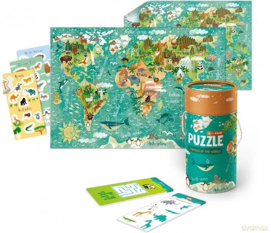 Dodo Puzzle Dwustronne Zwierzęta Świata 40El Cz