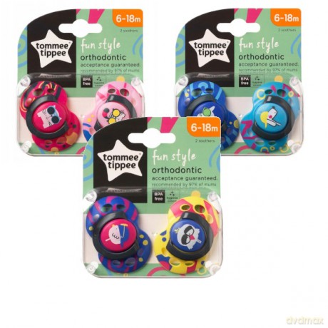 Tommee T. Smoczki Uspok Funfriends 6-18M Mix 2Pak
