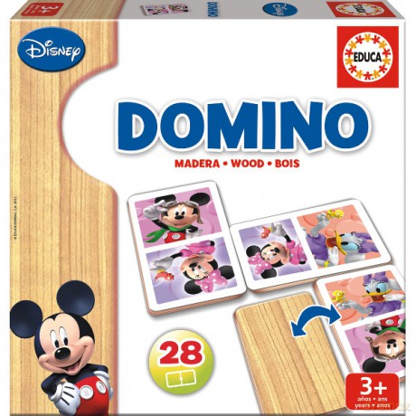 Educa Domino Drewniane, Mickey (Myszka Miki) Disney I Minnie (Myszka Mini) Disney [GRA]