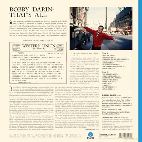 Bobby Darin: Thats All (+5 Bonus Tracks) (Limited) (Colored Blue) [Winyl]