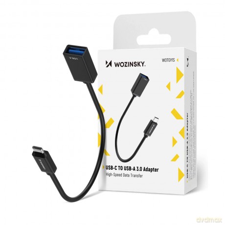 Adapter Wozinsky WOTGY1S USB-C 3.0 (męski) - USB-A 3.0 (żeński) OTG - czarny