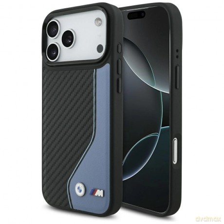 Etui BMW M Carbon Logo MagSafe na iPhone 17 Pro Max - niebieskie