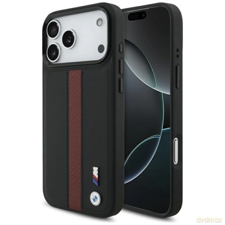 Etui BMW M Perforated Stripe Logo MagSafe na iPhone 17 Pro Max - czerwone