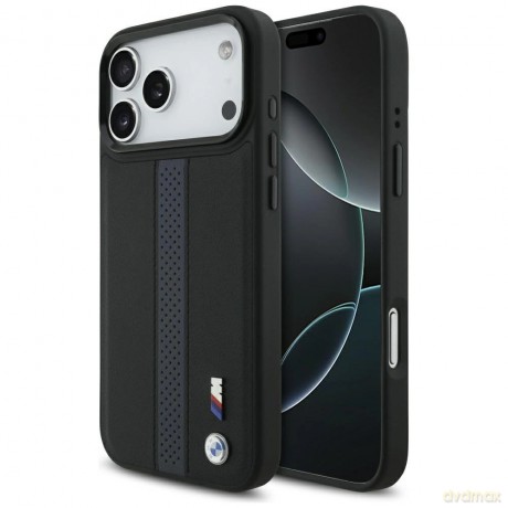 Etui BMW M Perforated Stripe Logo MagSafe na iPhone 17 Pro Max - niebieskie
