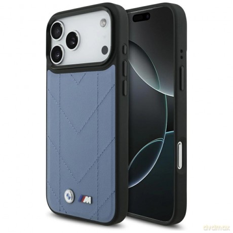 Etui BMW M Quilted Logo MagSafe na iPhone 17 Pro Max - niebieskie