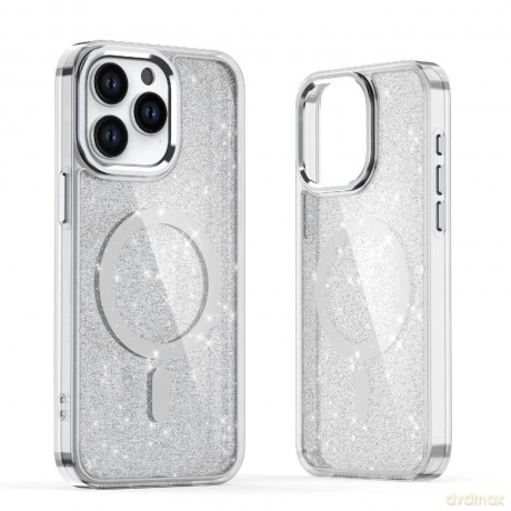 Etui brokatowe Glitter Case kompatybilne z MagSafe na iPhone 17 Pro - półprzezroczyste