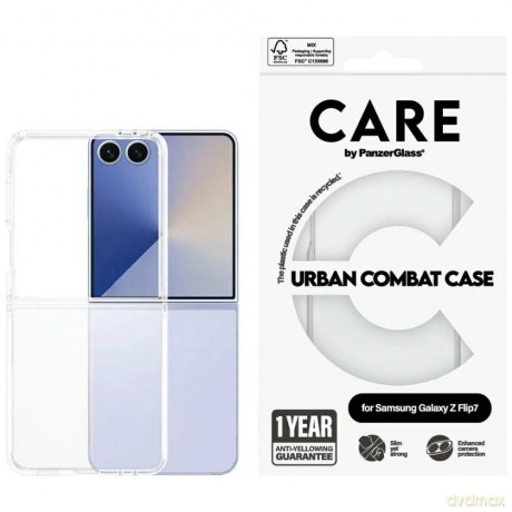 Etui CARE by PanzerGlass Flagship Urban Combat do Samsung Galaxy Z Flip 7 - przezroczyste