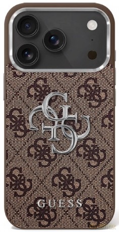 Etui Guess 4G Big 4G Classic Logo na iPhone 17 - brązowo-srebrne