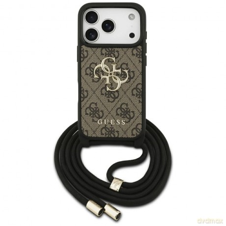 Etui Guess 4G Big Logo Cord Stap Crossbody na iPhone 17 Pro - brązowe