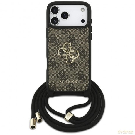 Etui Guess 4G Big Logo Cord Stap Crossbody na iPhone 17 Pro Max - brązowe
