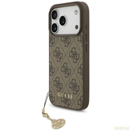 Etui Guess 4G Charms Collection MagSafe na iPhone 17 Pro - brązowe