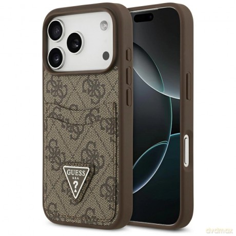Etui Guess 4G nauble Card Triangle na iPhone 17 Pro - brązowe