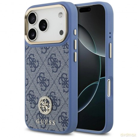 Etui Guess 4G Strass Logo MagSafe na iPhone 17 Pro - niebieskie