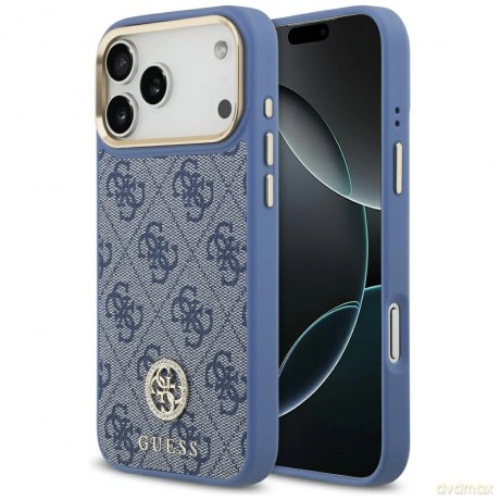 Etui Guess 4G Strass Logo MagSafe na iPhone 17 Pro Max - niebieskie