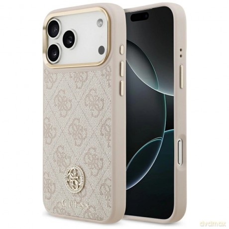 Etui Guess 4G Strass Logo MagSafe na iPhone 17 Pro Max - różowe