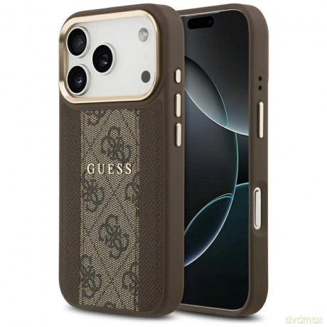 Etui Guess 4G Stripe MagSafe na iPhone 17 Pro - brązowe